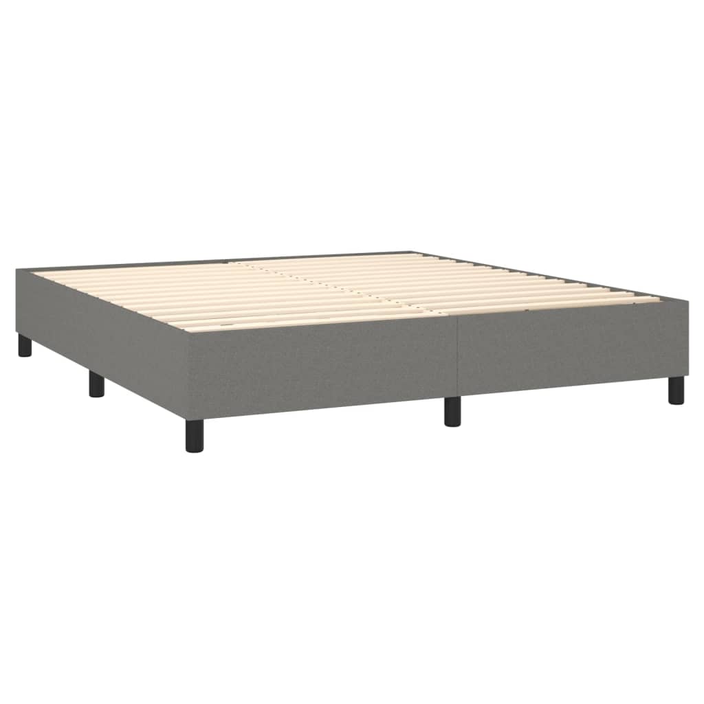 Letto a Molle Materasso e LED Grigio Scuro 160x200cm in Tessuto 3138166