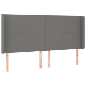 Letto a Molle Materasso e LED Grigio Scuro 160x200cm in Tessuto 3138166