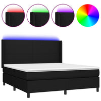 Letto a Molle con Materasso e LED Nero 160x200 cm in Tessutocod mxl 75312