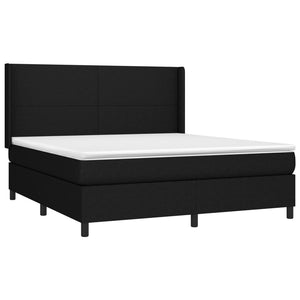 Letto a Molle con Materasso e LED Nero 160x200 cm in Tessuto 3138167