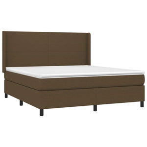 Letto a Molle Materasso e LED MarroneScuro 180x200cm in Tessuto 3138176