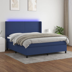 Letto a Molle con Materasso e LED Blu 180x200 cm in Tessutocod mxl 99294