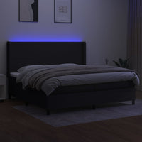 Letto a Molle Materasso e LED Nero 200x200cm in Tessuto 3138183