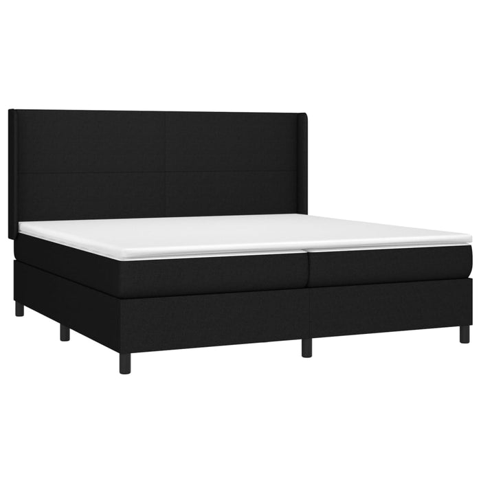 Letto a Molle Materasso e LED Nero 200x200cm in Tessuto 3138183