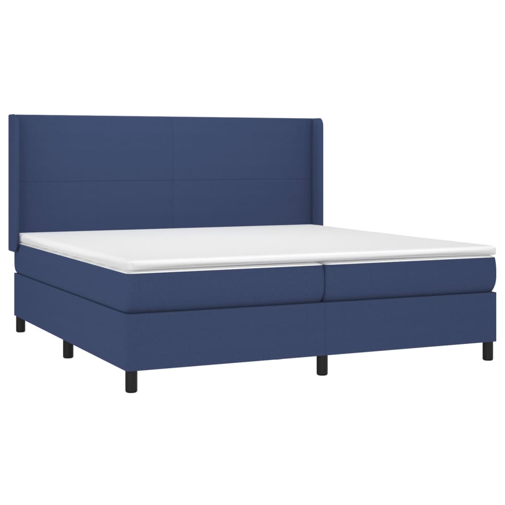 Letto a Molle Materasso e LED Blu 200x200cm in Tessuto 3138187