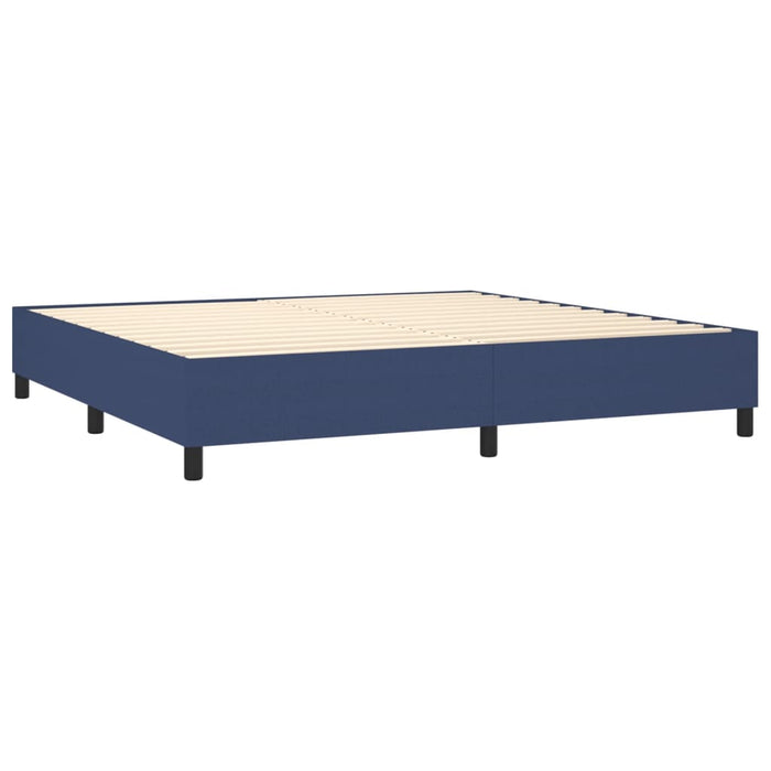 Letto a Molle Materasso e LED Blu 200x200cm in Tessuto 3138187