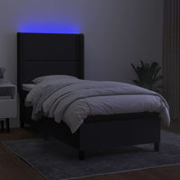 Letto a Molle con Materasso e LED Nero 100x200 cm in Tessutocod mxl 99302