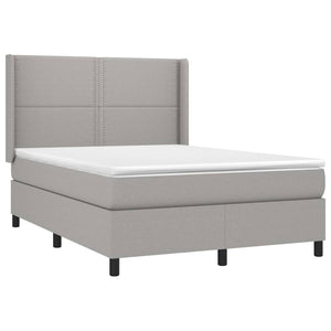 Letto a Molle Materasso e LED Grigio Chiaro 140x190 cm Tessuto 3138229