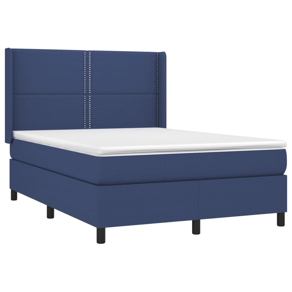 Letto a Molle con Materasso e LED Blu 140x200 cm in Tessuto cod mxl 62435