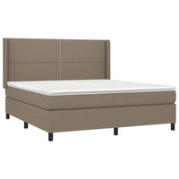 Letto a Molle con Materasso e LED Tortora 160x200 cm in Tessuto cod mxl 52184