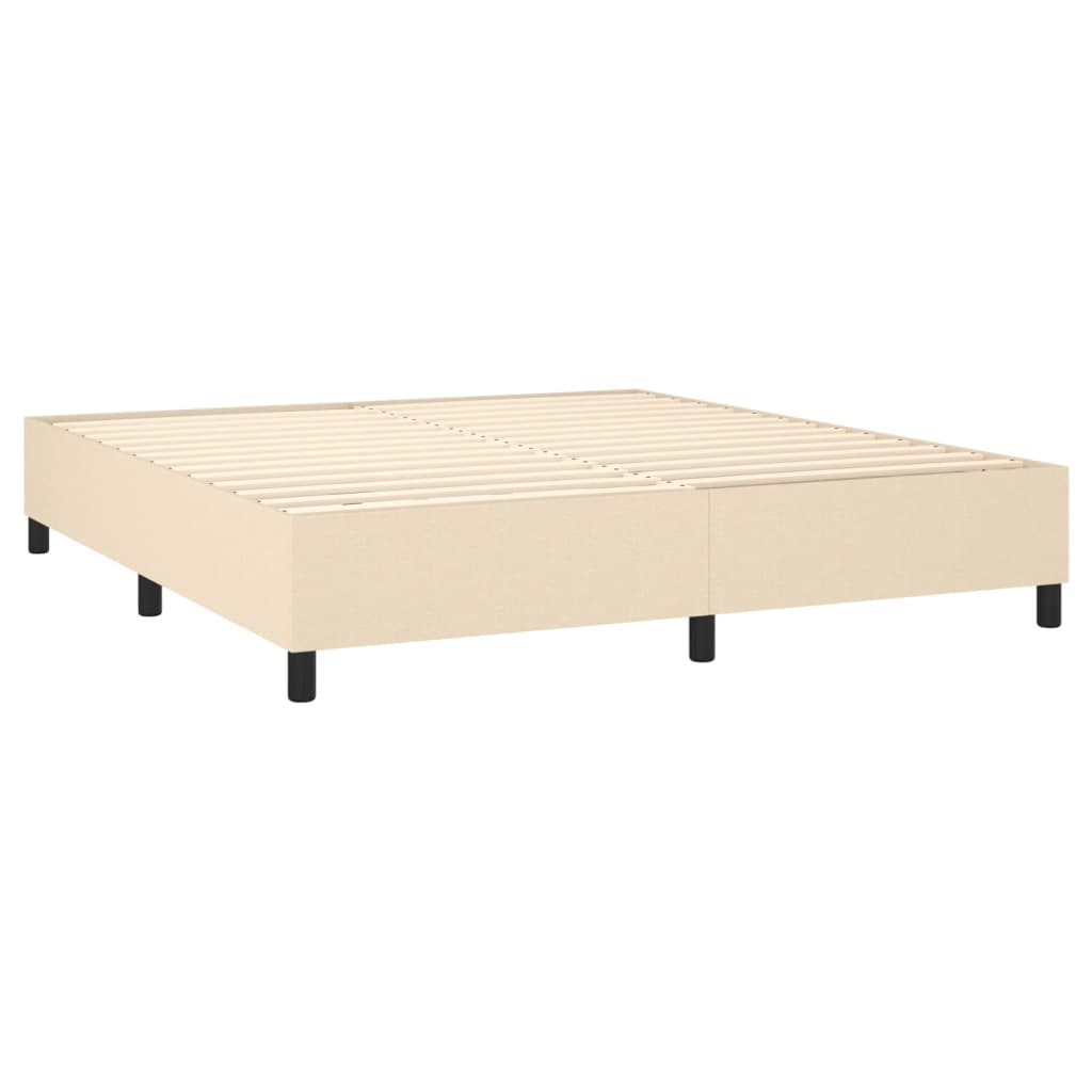 Letto a Molle con Materasso e LED Crema 160x200 cm in Tessuto cod mxl 35313