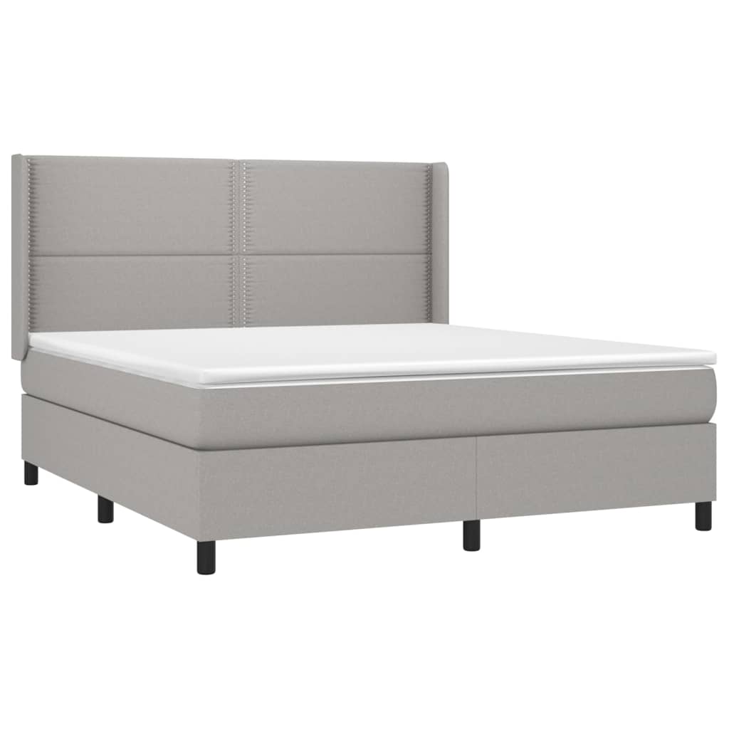 Letto a Molle Materasso e LED Grigio Chiaro 180x200 cm Tessuto cod mxl 46988