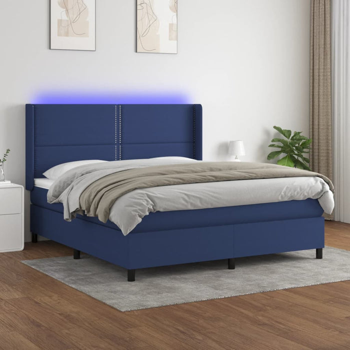 Letto a Molle con Materasso e LED Blu 180x200 cm in Tessutocod mxl 123245