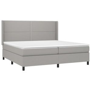 Letto a Molle Materasso e LED Grigio Chiaro 200x200 cm Tessuto cod mxl 56550