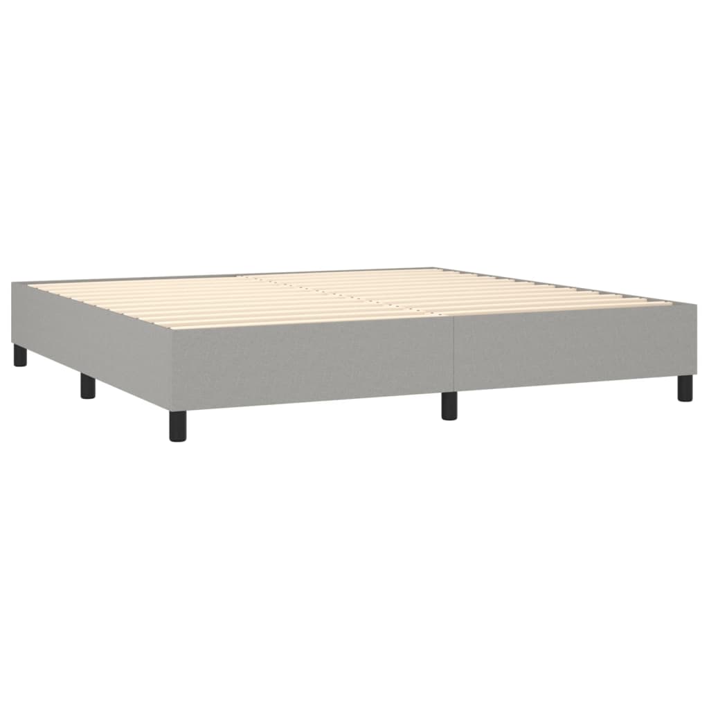 Letto a Molle Materasso e LED Grigio Chiaro 200x200 cm Tessuto cod mxl 56550