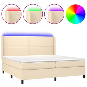 Letto a Molle Materasso e LED bianco 200x200cm in Tessuto cod mxl 58283