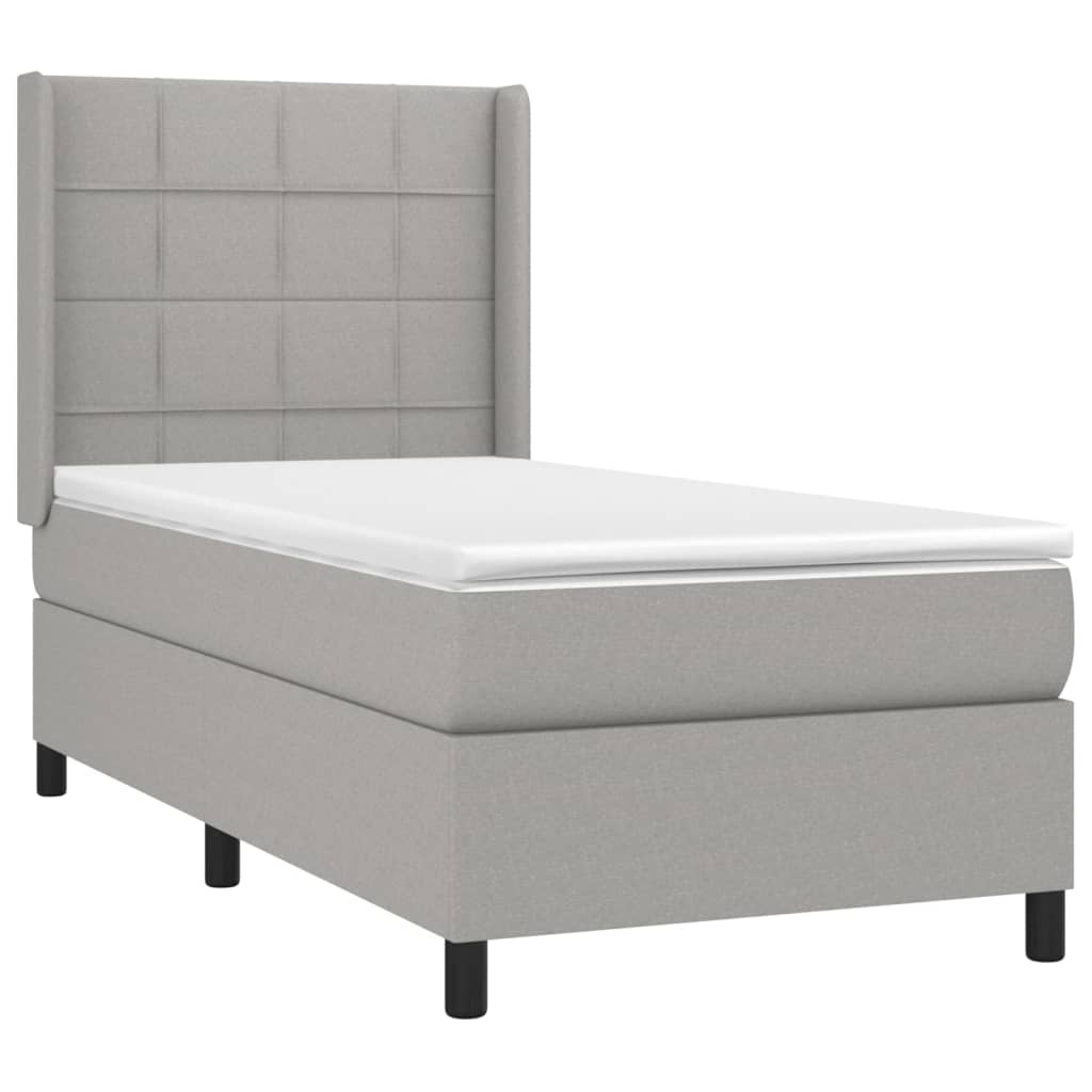 Letto a Molle Materasso e LED Grigio Chiaro 80x200 cm Tessuto 3138269