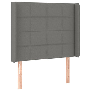 Letto a Molle Materasso e LED Grigio Scuro 90x190 cm in Tessuto 3138278