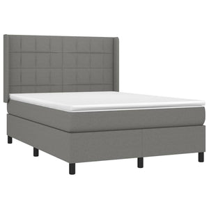 Letto a Molle Materasso e LED Grigio Scuro 140x190cm in Tessuto 3138310