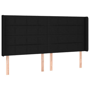 Letto a Molle con Materasso e LED Nero 160x200 cm in Tessuto 3138327