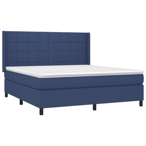 Letto a Molle con Materasso e LED Blu 160x200 cm in Tessuto 3138331