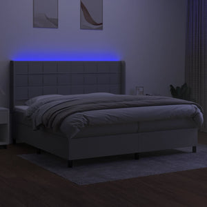 Letto a Molle Materasso e LED Grigio Chiaro 200x200 cm Tessuto  cod mxl 65114