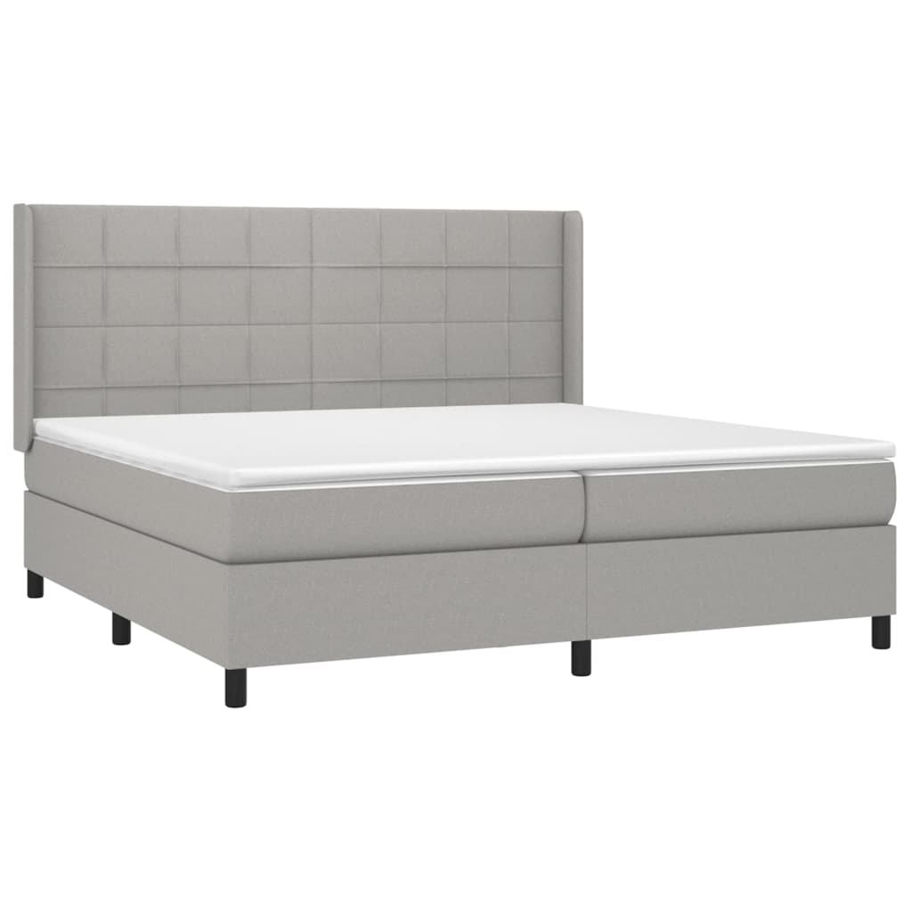 Letto a Molle Materasso e LED Grigio Chiaro 200x200 cm Tessuto 3138341