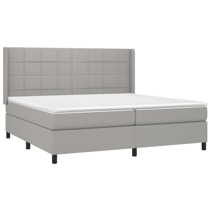 Letto a Molle Materasso e LED Grigio Chiaro 200x200 cm Tessuto  cod mxl 65114