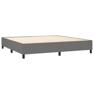 Letto a Molle Materasso e LED Grigio Scuro 200x200cm in Tessuto 3138342