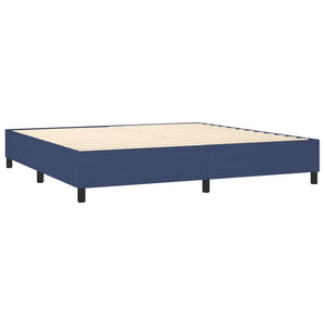 Letto a Molle Materasso e LED Blu 200x200cm in Tessuto 3138347