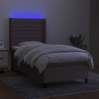 Letto a Molle con Materasso e LED Tortora 80x200 cm in Tessutocod mxl 75328