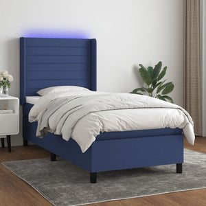 Letto a Molle con Materasso e LED Blu 80x200 cm in Tessuto 3138355