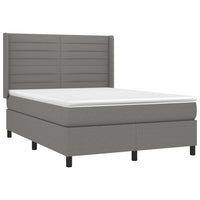 Letto a Molle Materasso e LED Grigio Scuro 140x190cm in Tessuto 3138390