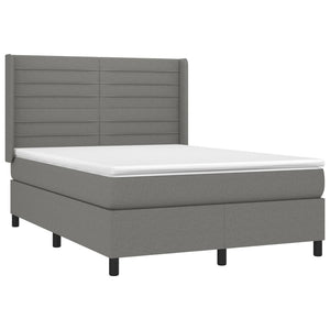 Letto a Molle Materasso e LED Grigio Scuro 140x190cm in Tessuto 3138390