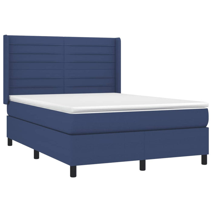 Letto a Molle con Materasso e LED Blu 140x200 cm in Tessuto 3138403