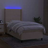 Letto a Molle con Materasso e LED Crema 80x200 cm in Tessuto cod mxl 62913