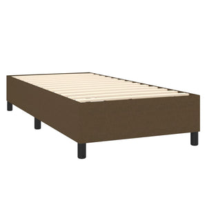 Letto a Molle Materasso e LED Marrone Scuro 90x190cm in Tessuto 3138440