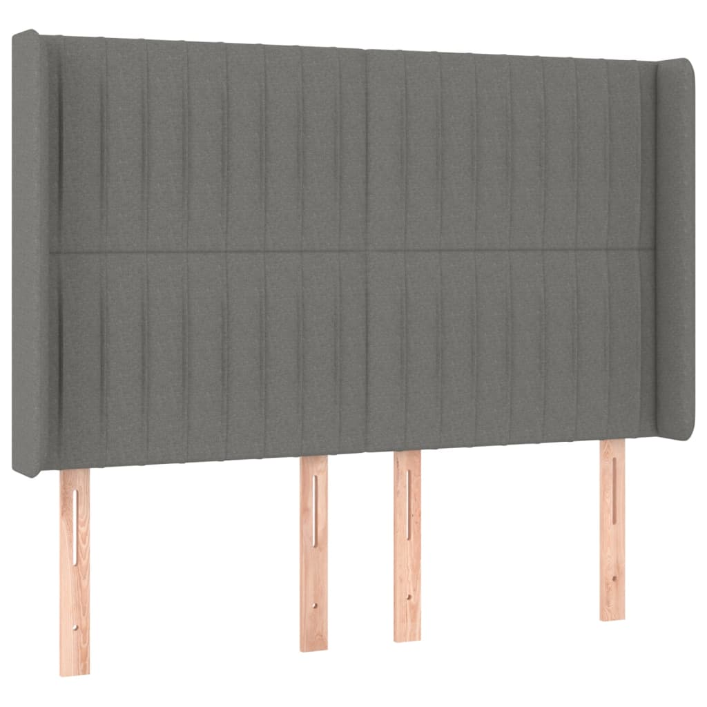 Letto a Molle Materasso e LED Grigio Scuro 140x190cm in Tessuto 3138470