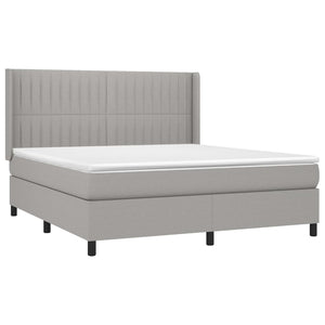 Letto a Molle Materasso e LED Grigio Chiaro 160x200 cm Tessuto 3138485