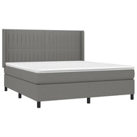 Letto a Molle Materasso e LED Grigio Scuro 180x200cm in Tessuto 3138494