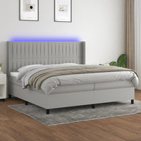 Letto a Molle Materasso e LED Grigio Chiaro 200x200 cm Tessuto cod mxl 56127