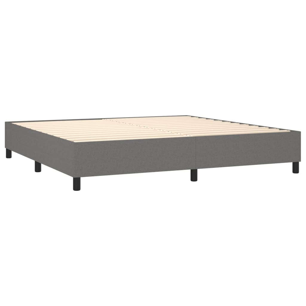 Letto a Molle Materasso e LED Grigio Scuro 200x200cm in Tessuto 3138502