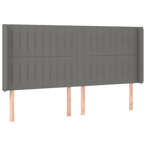 Letto a Molle Materasso e LED Grigio Scuro 200x200cm in Tessuto 3138502