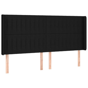 Letto a Molle Materasso e LED Nero 200x200cm in Tessuto 3138503