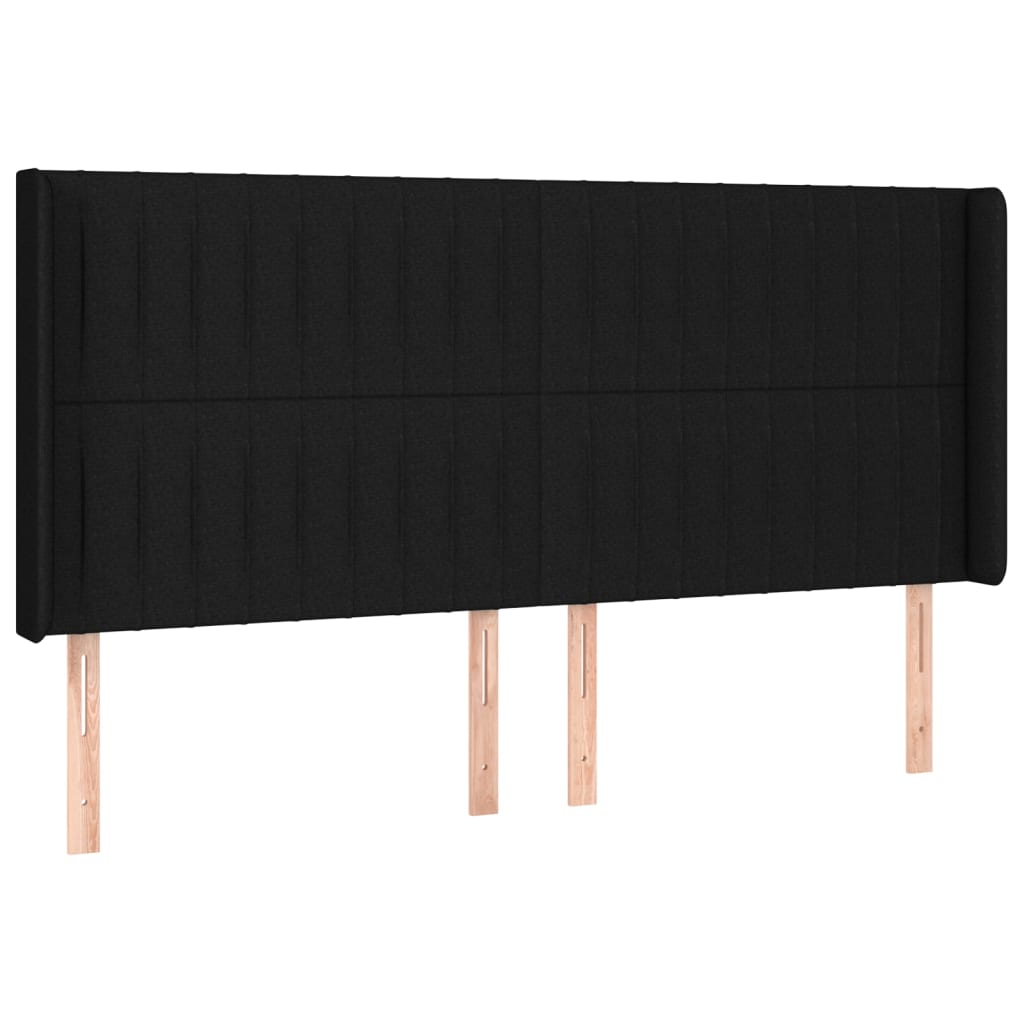 Letto a Molle Materasso e LED Nero 200x200cm in Tessuto cod mxl 59505