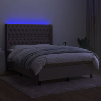 Letto a Molle con Materasso e LED Tortora 140x190 cm in Tessutocod mxl 99332