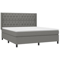 Letto a Molle Materasso e LED Grigio Scuro 160x200cm in Tessuto cod mxl 36728