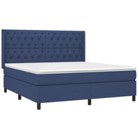 Letto a Molle con Materasso e LED Blu 160x200 cm in Tessuto 3138571