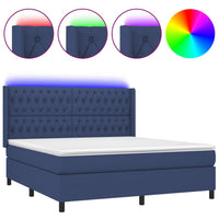 Letto a Molle con Materasso e LED Blu 180x200 cm in Tessutocod mxl 99334