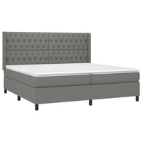 Letto a Molle Materasso e LED Grigio Scuro 200x200cm in Tessuto cod mxl 56118